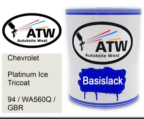 Chevrolet, Platinum Ice Tricoat, 94 / WA560Q / GBR: 1L Lackdose, von ATW Autoteile West.